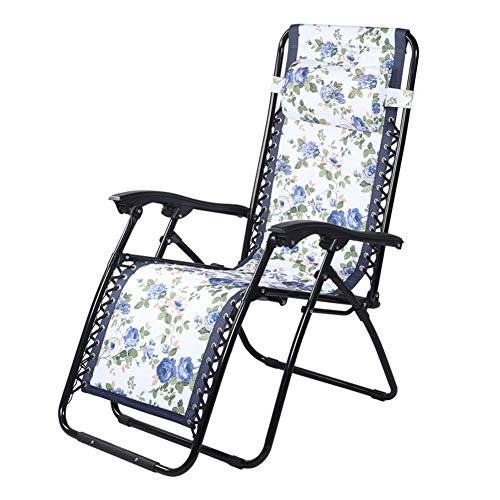 GSKXHDD Klappstuhl – Robuster Zero-Gravity-Stuhl – Klappbarer Liegestuhl mit doppeltem Verwendungszweck und Kopfkissen – Sonnenliege für Garten und Terrasse, Weiß Independence von GSKXHDD