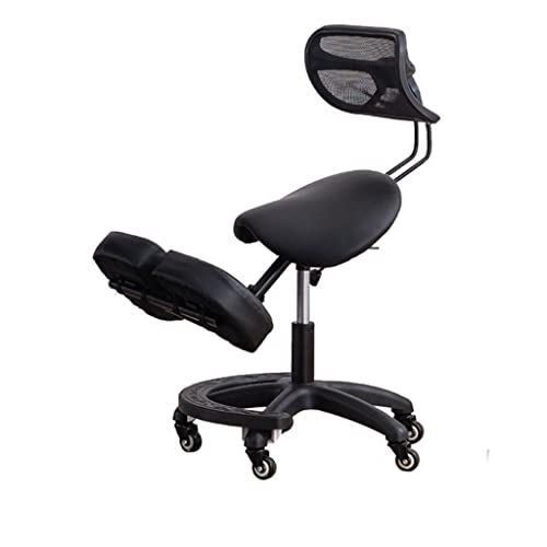 GSKXHDD Kniende, ergonomische Computersitze, Gebogene Rückenlehne, höhen- und winkelverstellbare Stühle, verbessern und korrigieren die Sitzhaltung, mit Rollen Independence von GSKXHDD