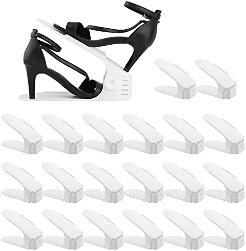 GSKXHDD Verstellbarer Schuhstapler, platzsparender Schuhfach-Organizer, doppelstöckiger Schuhregalhalter für die Schrankorganisation, Schuhaufbewahrung (Größe: 20 Stück) Independence von GSKXHDD