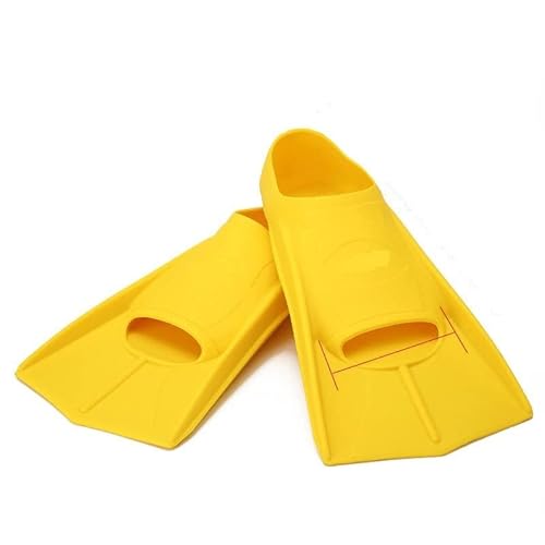 Trainingsschwimmflossen Schwimmtrainingsflossen Silikon Professionelle Tauchflossen Kurz Männer Frauen Schnorchel Schwimmflossen Flossen Ausrüstungsset ( Color : Yellow , Size : 33-35 ) von GSXLZ