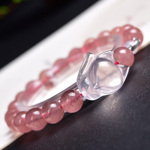 Feng Shui Armband natürliche Erdbeerquarz Rose Quarz Lucky Fox Charm Anhänger Kristallperlen Stretch Armband Spirituelle Amulett für Frauen lieben Glück Geld Wohlstand Meditation, 8mm Zinnober (Größe: Feng Shui Armband natürliche Erdbeerquarz Rose Quarz Lucky Fox Charm Anhänger Kristallperlen Stretch Armband Spirituelle Amulett für Frauen lieben Glück Geld Wohlstand Meditation, 8mm Zinnober (Größe: von GSZCCZS
