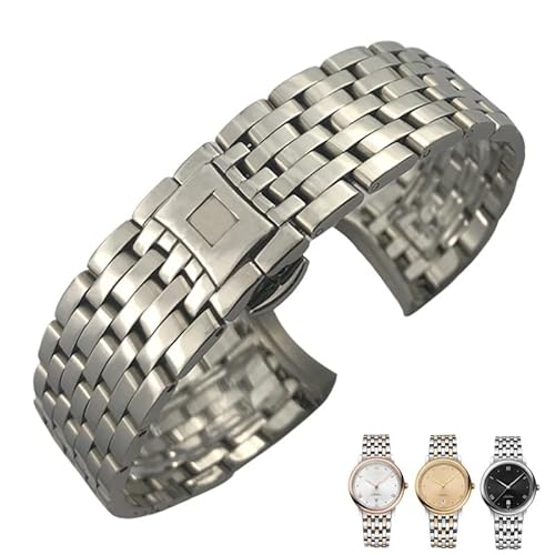 GSZCCZS 16mm 19mm 20mm 316L Edelstahl-Uhrenarmband mit gebogenem Ende für Omega DE Ville Prestige Orbis Edition Uhrenarmband mit Faltschließe von GSZCCZS