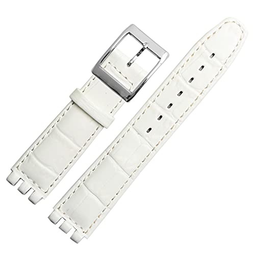 GSZCCZS 17mm 19mm Echtes Kalbsleder Handgelenk Strap Für Swatch Uhr Band Männer Frauen Alligator Muster Armband Armband Zubehör von GSZCCZS