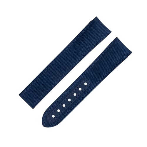 GSZCCZS 20 mm grünes Nylongewebe-Uhrenarmband, passend für Omega-Armband für AT150 Seamaster 300 Planet Ocean De Ville Speedmaster Uhrenarmband mit gebogenem Ende von GSZCCZS