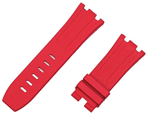 GSZCCZS 28 mm Natur-Fluor-Gummi-Silikon-Uhrenarmband für AP-Armband für Audemars und Piguet Gürtel 15703 15710 15706 (Farbe: weißes Armband, Größe: 28 mm ohne Schnalle) von GSZCCZS