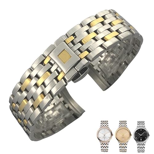 GSZCCZS 316L Edelstahl-Uhrenarmbänder mit gebogenem Ende für Omega DE Ville Prestige Orbis Edition Uhrenarmband mit Faltschließe 16 mm, 19 mm, 20 mm von GSZCCZS