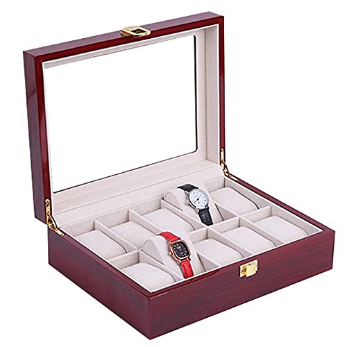 GSZCCZS Automatischer Uhrenbeweger, Box, Displaybox, 10 Display-Aufbewahrungsbox, Schmucksammlung, Etui, Organizer, Halter aus Holz für Männer/Frauen von GSZCCZS