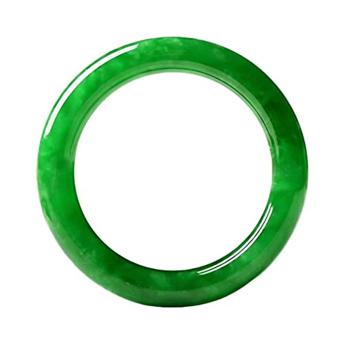 GSZCCZS Burmesischer Jade-Armreif für Frauen, echter grüner Jadeit-Armreif mit schwebender Blume, Geschenk für Mutter (Größe: 62 mm) von GSZCCZS