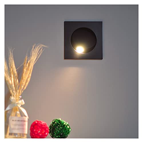 GSZCCZS Eingezogener 3W Cree LED -Bett am Bett Leserwand Lampe Nordic Style Schlafzimmer Nachtlichter Strahlwinkel Verstellbar (Farbe: Schwarz Größe: kaltwhit) (schwarz warmwhite) von GSZCCZS