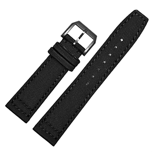 GSZCCZS Für IWC Pilot Spitfire Timezone TopGun Strap Grün Schwarz Gürtel Armbanduhr Straps 20mm 21mm 22mm Nylon Canvas Stoff Uhr Band von GSZCCZS