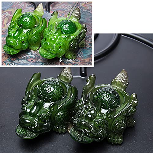 GSZCCZS Glückskröte Teehaustier Ornament Farbwechsel Pixiu Wasserspray Statue Teetisch Teetablett Teeservice Zubehör Home Office Schreibtisch Dekor von GSZCCZS