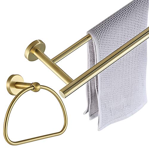 GSZCCZS Handtuchring Gold, Edelstahl Halbring Handtuchhalter für Badezimmer, 7 Zoll gebürstete goldene Wandhalterung, TR160-BG von GSZCCZS