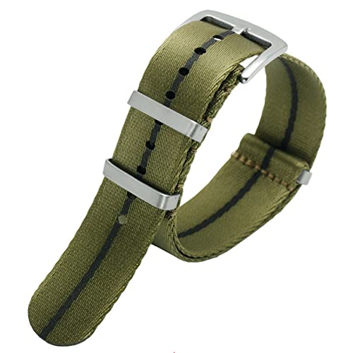 GSZCCZS Hochwertiges 20-mm-22-mm-Sicherheitsgurt-Uhrenarmband aus Nylon für 007 Military-gestreifte Ersatz-Herrenuhr von GSZCCZS