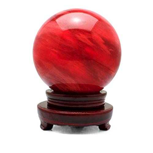 GSZCCZS Kristallkugeln Dekor Kristallkugel Feng Shui Ornament Weissagungskugel Rote Kristallkugel Heimdekoration Büro Ornament Wahrsagerkugel, 3,14 Zoll von GSZCCZS