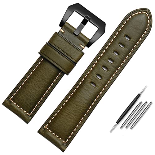 GSZCCZS Leder-Uhrenarmband für Herren, geeignet für Panerai Citizen Jeep italienische Leder-Uhrenkette 22 mm 24 mm 26 mm Uhrenarmbänder von GSZCCZS