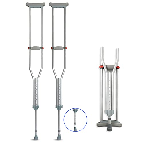 GSZCCZS Medizinische Gehkrücken-Stöcke mit Unterarmpolstern und Handgriffen, verstellbare Krücken für Erwachsene, leichte Reisekrücken für Jugendliche/Erwachsene/große Erwachsene von GSZCCZS