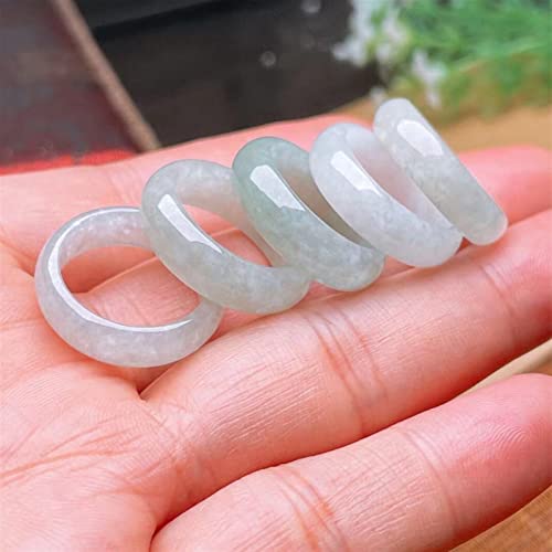 GSZCCZS Natürlicher Jade-Ring, Jade-Ring für Männer und Frauen, weißer EIS-Ring, eiswachsartiger Jade-Jade-Ring (Größe: Innendurchmesser 17 mm) von GSZCCZS