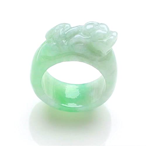 GSZCCZS Natürlicher Jade-Ring, hellgrün, ölgrün, Jade-Jade-Ring für Herren, Finger (Größe: Innendurchmesser 20 mm) von GSZCCZS