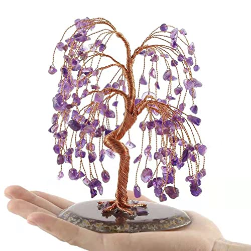 GSZCCZS Peridot Trommelsteine ​​Geldbaum, Edelstein Feng Shui Ornamente Heilkristall Baumfiguren Bonsai, Achatscheibe Quarzständer,D von GSZCCZS