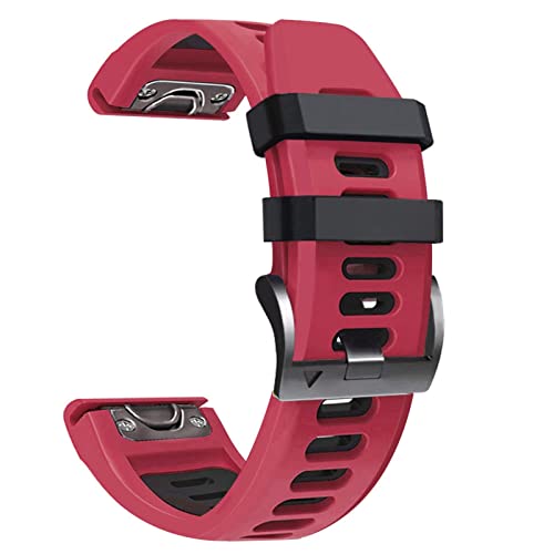 GSZCCZS Sport Silikon Smart Armband für Garmin Fenix ​​7 7X 6X 6 Pro 5X 5 Plus 3HR Easy Fit Quick Release 26 22mm Armbänder von GSZCCZS