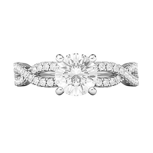 GSZCCZS Sterling Silber Infinity Twist Vintage simulierter 1,0 CT Diamant oder echter Moissanit Verlobungsring Versprechen Brautring von GSZCCZS