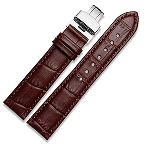 GSZCCZS Uhrenarmband aus echtem Leder mit Schmetterlingsverschluss, Kroko-Armband für Herren, Riemen 12 13 14 15 16 17 18 19 20 21 22 23 24 mm von GSZCCZS