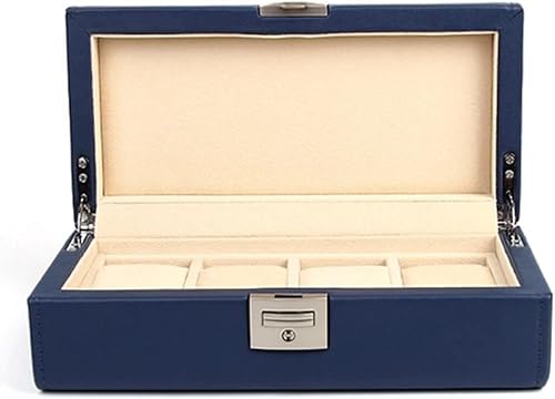 GSZCCZS Uhrenaufbewahrungsbox, runder Eck-Uhrenständer aus Leder mit Kissen und Verschlussschnalle, Geschenkbox für Modeschmuck von GSZCCZS