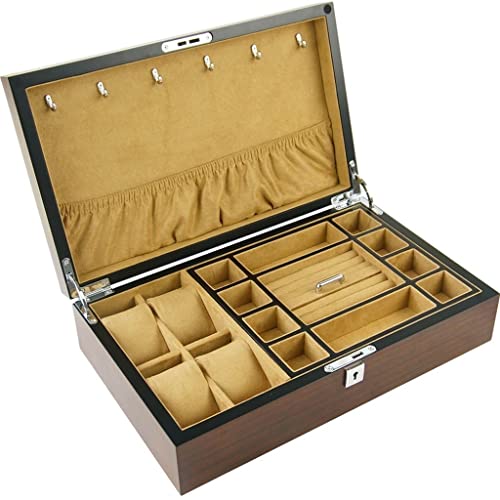 GSZCCZS Uhrenbox-Organizer, kreative multifunktionale Uhrenbox aus Holz, Uhrendisplaybox, Uhrenaufbewahrungstasche, mehrere Teile, Uhrenbox, Schmuckschatulle, Schmuckaufbewahrungsbox (Farbe: Grau) von GSZCCZS