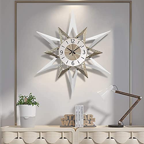 GSZCCZS Wall Clock Art Große Wanduhr, Starburst-Wanduhr, Mid-Century-Instrumente, Satelliten-Metallkristall-Wanduhr, Innenbetrieb, Moderne Quarzuhr, Wanddekoration, C von GSZCCZS