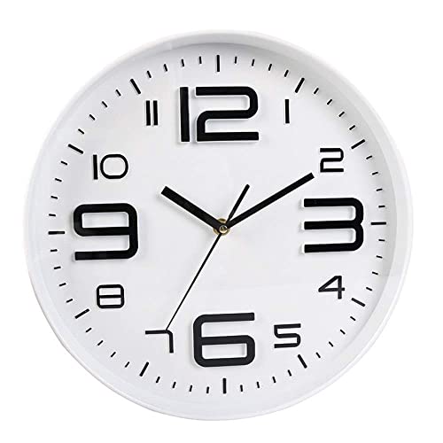 GSZCCZS Wallwall Clock Quarz-Wanduhr, weiße Wanduhr, einfache Wanduhr, stumme Wanduhr, Wohnzimmer, Schlafzimmer, Restaurant, Zuhause, leicht zu lesen für das Heimbüro von GSZCCZS