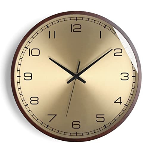 GSZCCZS Wanduhr für Schlafzimmer, runde Wanduhr, Moderne Glasspiegel-Hängeuhr, geräuschlos, Quarz-Wanduhren für Schlafzimmer, Wohnzimmer, Heimwanduhr für Wohnzimmer (Gold, 40,6 cm) (Roségold 40,6 cm) von GSZCCZS