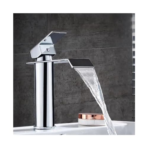 GSZCCZS Waschbecken Wasserhahn Rose Gold Wasserfall Wasserhahn Bad Waschbecken Wasserhahn Mischbatterie Heiß & Kalt Waschbecken Wasserhahn Bad Waschbecken Wasserhahn von GSZCCZS