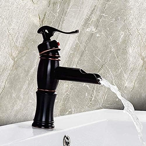 GSZCCZS Wasserhahn Waschbecken Wasserhahn Schwarz Badezimmer Waschbecken Waschbecken Wasserhahn Bad Wasserhahn Integrierter Boden Wasserhahn, Wasserhahn von GSZCCZS