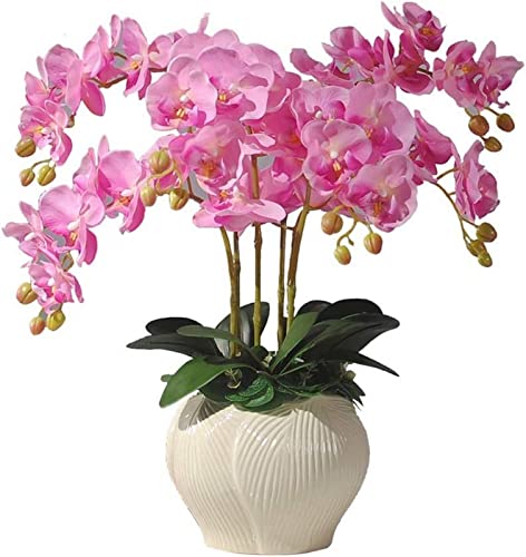 Künstliche Blume, künstlicher Bonsai mit Vase, Phalaenopsis, künstliche Blume mit weißer Vase, Hochzeitsfeier, Esstisch, Hochzeitsfest, Dekor, Kunstblumen, Schreibtisch-Dekoration, Ornamente, A von GSZCCZS