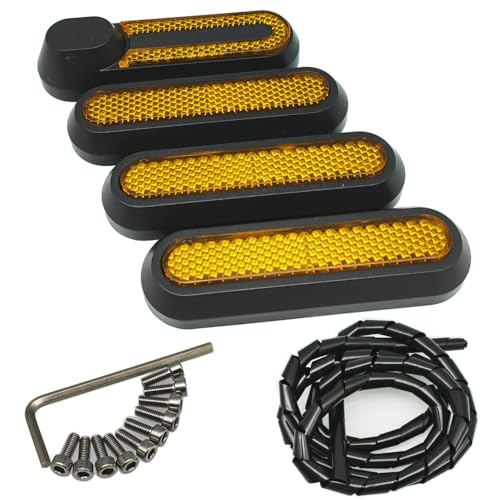 GTIWUNG Seitenradabdeckungs-Set mit Reflektoren, 4er Set Scooter Ersatzteiil, Reflektierende Hinterradabdeckungen, Scooter Seitenabdeckungen mit Rückstrahler aus Kunststoff, Scooter Gelber Reflektoren GTIWUNG Seitenradabdeckungs-Set mit Reflektoren, 4er Set Scooter Ersatzteiil, Reflektierende Hinterradabdeckungen, Scooter Seitenabdeckungen mit Rückstrahler aus Kunststoff, Scooter Gelber Reflektoren von GTIWUNG