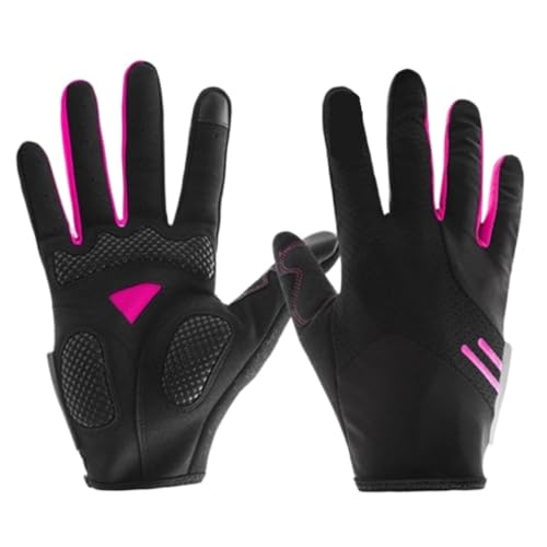 GTOULHH Sporthandschuhe Elastische Atmungsaktive Langfinger-Vollfinger-Touchscreen-Handschuhe Fahrradhandschuhe for Herren Handschuhe Motocross(Pink,M) von GTOULHH