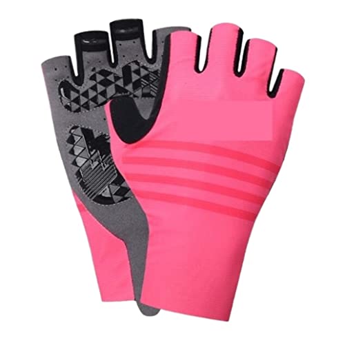 GTOULHH Sporthandschuhe Fahrradhandschuhe Halbfinger-Fahrradhandschuhe Anti-Rutsch-Schock Atmungsaktive Sporthandschuhe Handschuhe Motocross(Pink,L) von GTOULHH