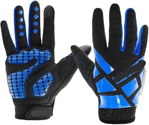 GTOULHH Sporthandschuhe Herrenhandschuhe, Fahrradhandschuhe, Allfinger-Motorradhandschuhe for Herren Und Damen Handschuhe Motocross(Blue,M) von GTOULHH