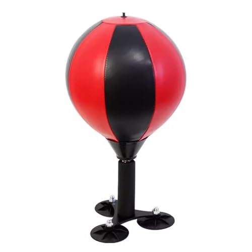 Punchingball Speedball Trainings-Speed-Boxball für Den Schreibtisch – Tragbarer Stressabbau-Ball für Trainingsspaß/Verbrennung/Boxsport, Leistungsstarker Saugnapf(Red-black) von GTPBAO