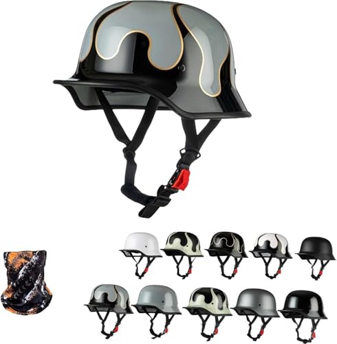 GTTZTHEB Baseballmütze-Helm Frauen Mofa Helm Chopper Helm Halbschale Roller-Helm Mit Fahrradbrille Fahrradvisier Halbschalenhelm Halbhelme Motorradhelm Mit ECE Genehmigt von GTTZTHEB