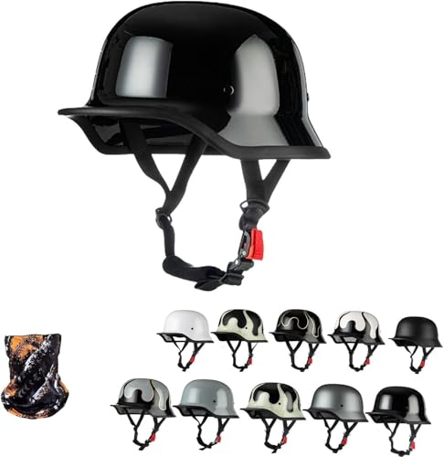 GTTZTHEB Chopper Helm Baseballmütze-Helm Mit Fahrradbrille Fahrradvisier Halbhelme Motorradhelm Jet-Helm Cruiser Chopper Scooter Helm Halbschale Roller-Helm Mit ECE Genehmigt von GTTZTHEB