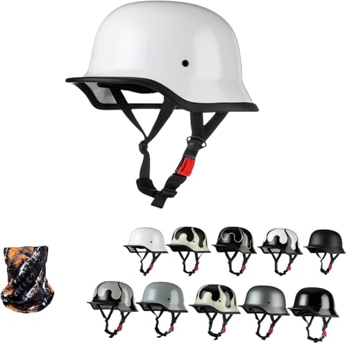 GTTZTHEB Halbhelme Motorradhelm Mit ECE Genehmigt Frauen Mofa Helm Mit Fahrradbrille Fahrradvisier Chopper Helm Halbschalenhelm Cruiser Chopper Scooter Helm Moped Helm Retro von GTTZTHEB