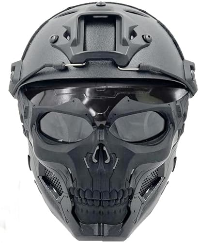 GUANBAILE PJ-Typ Tactical Fast Helm- und Schädelmasken-Set, Verstellbare Vollgesichtsschutzmaske, Geeignet für Aktivitäten Wie Paintball-Schießen, CS-Spiele, BK GUANBAILE PJ-Typ Tactical Fast Helm- und Schädelmasken-Set, Verstellbare Vollgesichtsschutzmaske, Geeignet für Aktivitäten Wie Paintball-Schießen, CS-Spiele, BK von GUANBAILE