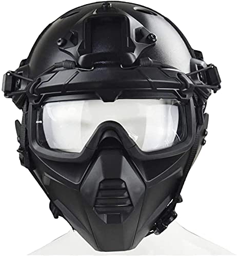 GUANBAILE Taktischer PJ-Schutz Helm, Halber Gesichtsschutz und Geteilte 3D-Brille, Geeignet Für Paintball, CS-Spiele und Andere Outdoor-Aktivitäten GUANBAILE Taktischer PJ-Schutz Helm, Halber Gesichtsschutz und Geteilte 3D-Brille, Geeignet Für Paintball, CS-Spiele und Andere Outdoor-Aktivitäten von GUANBAILE