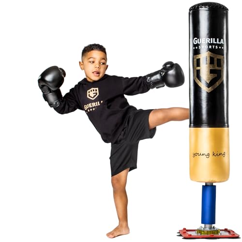 Guerilla Sports Standboxsack „Young King“ - Freistehender Boxsack mit Ständer - Robuster Punching-Sack mit Saugfuß für MMA, Boxen, Training - Für Kinder, von 4-13 Jahre Guerilla Sports Standboxsack „Young King“ - Freistehender Boxsack mit Ständer - Robuster Punching-Sack mit Saugfuß für MMA, Boxen, Training - Für Kinder, von 4-13 Jahre von GUERILLA SPORTS