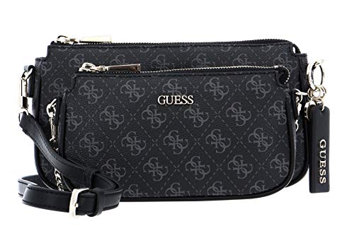 GUESS Damen Schultertasche Arie Double Pouch Crossbody Coal GUESS Damen Schultertasche Arie Double Pouch Crossbody Coal von GUESS
