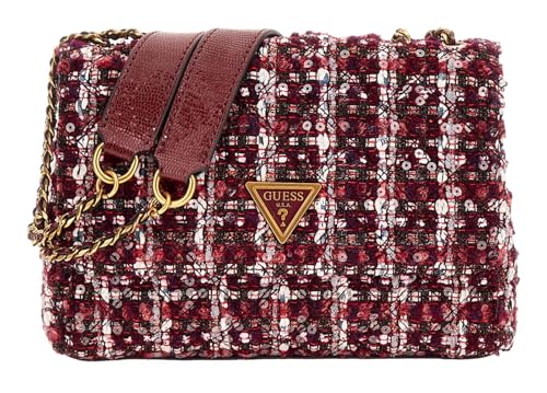 GUESS Giully 2 Compartment Convertible Flap Burgundy Multi von GUESS