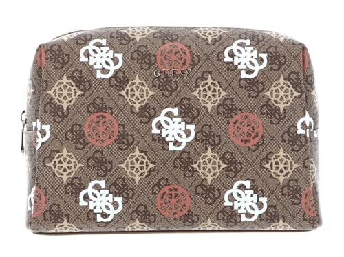 GUESS Large Top Zip Cosmetic Bag Brown Multi GUESS Large Top Zip Cosmetic Bag Brown Multi von GUESS