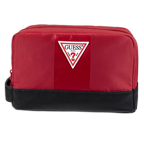 GUESS Toilettenartikel-Reise-Set für Herren, Roter Reißverschluss, Einheitsgröße GUESS Toilettenartikel-Reise-Set für Herren, Roter Reißverschluss, Einheitsgröße von GUESS