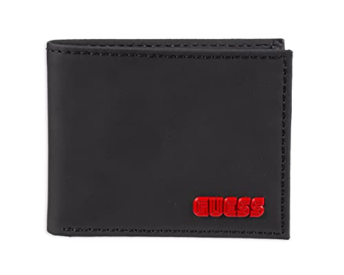 Guess Men's Leather Slim Bifold Wallet, Black Sereno, One Size von GUESS